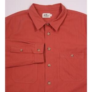 Manresa New England Salmon Peach Heavy Cotton Button-Up Shirt Large Men's M New!